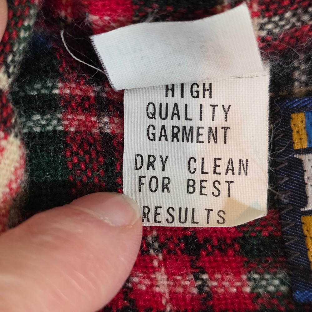 Vintage DEE CEE RAPPERS Men's M‎ Plaid Flannel Shirt Red Green Outdoor Workwear - Picture 5 of 8